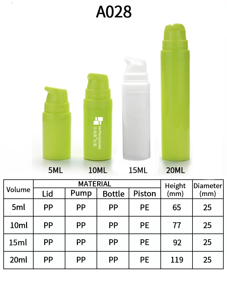 Champagne Color Bottle With Airless Pump Snap On Pump 5ml 10ml 15ml 20ml Blue Gradient Color Bottle