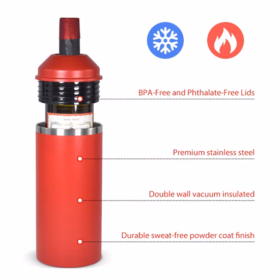 Bouteille de champagne en acier inoxydable sous vide pour bouteille de vin à la maison de 25 oz