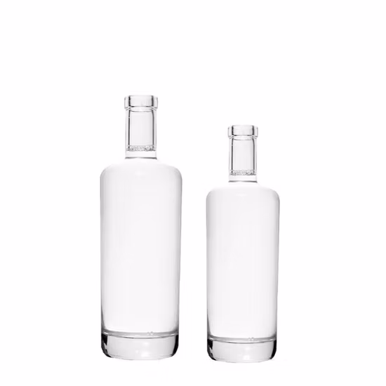 Haute Qualité Super Flint Ronde Vide 750 ml Vodka Whisky Gin Brandy Tequila Rhum Bouteilles En Verre Bouteille De Liqueur En Verre
