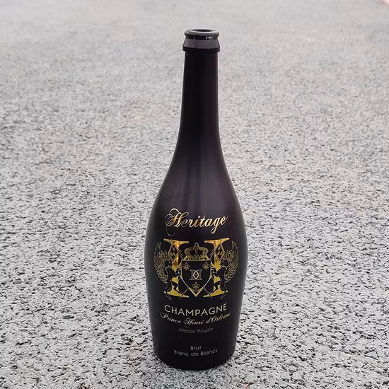 Rsg gros or impression vide 500 ml givré noir mat or 700 ml gonflable 750 ml bouteilles de champagne colorées