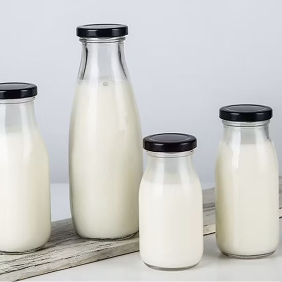200ml 250ml 500ml 1 litre bouteilles de boisson en verre bouteilles de jus de lait vides en gros bouteille de lait en verre