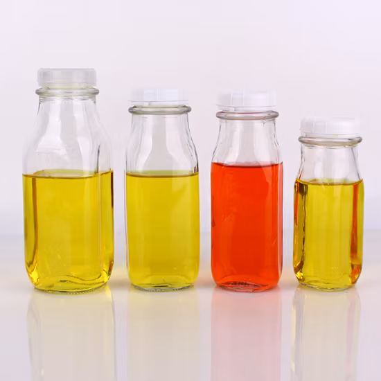 Bouteille de lait en verre transparent carré de 1 litre en gros 240 ml 360 ml 400 ml 500 ml 930 ml bouteille en verre pour jus de lait