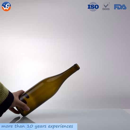 Vente d'usine Ambre vide 187ml 375ml 750ml 1500ml Champagne Bière Brandy Bouteille de vin en verre