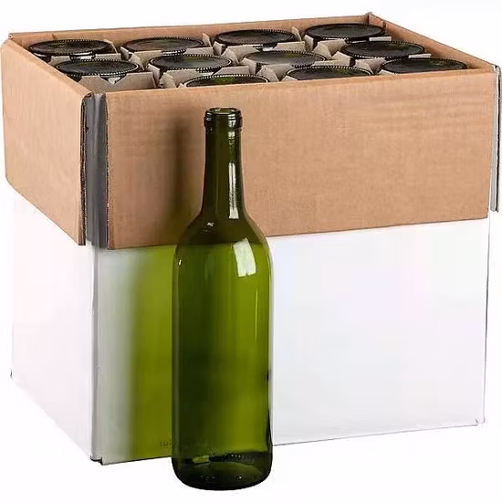 Hot Sale 750ml Bordeaux Champagne Bouteille de vin vert avec couvercle en liège