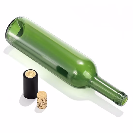 Bouteille de vin en verre de champagne vide personnalisée en gros de 750 ml avec couvercle en liège