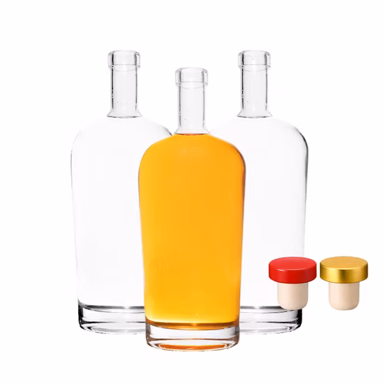 Bouteille en verre à esprit vide ronde 750 ml bouteille de boisson pour bouteille de liqueur en verre d'huile d'olive bouteille de Champagne Vodka Gin