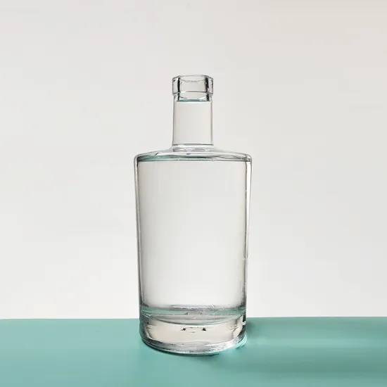 Bouteille en verre de liqueur de brandy de spiritueux cristal clair unique vide personnalisée