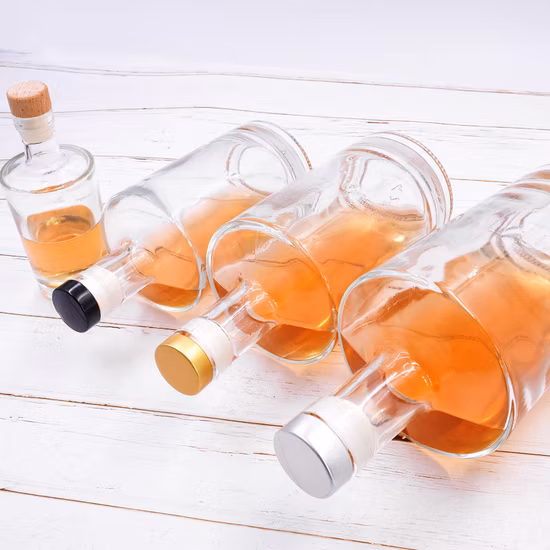 Bouteille en verre de vin de verrerie de Champagne de boulette de 100 ml avec le bouchon