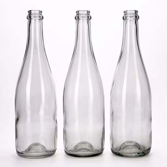 Vista Stock 750ml Normal Flint Green Transparent Antique Green Wine Champagne Bouteille en verre avec bouchon en liège