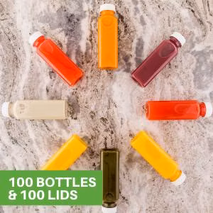 Vente en gros de qualité alimentaire sans BPA 450 ml 250 ml 8 oz 16 oz bouteilles de jus en plastique pour animaux de compagnie avec bouchon