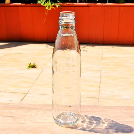 Bouteille en verre transparente de qualité alimentaire de jus d'eau de boisson en gros de bouteille d'emballage de 1 L