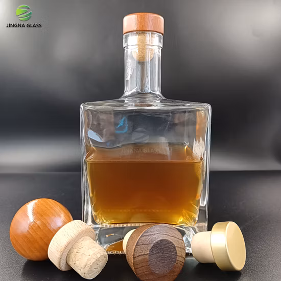 Logo personnalisé en relief clair 500 ml 700 ml 750 ml Rhum Tequila Gin Brandy Rhum Whisky Vodka Liqueur Spiritueux Bouteille En Verre