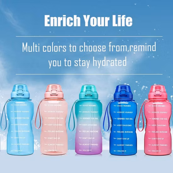 Motivational 74oz Bouteille d'eau Réutilisable Leakproof Tritan BPA Free Sports Water Cruche