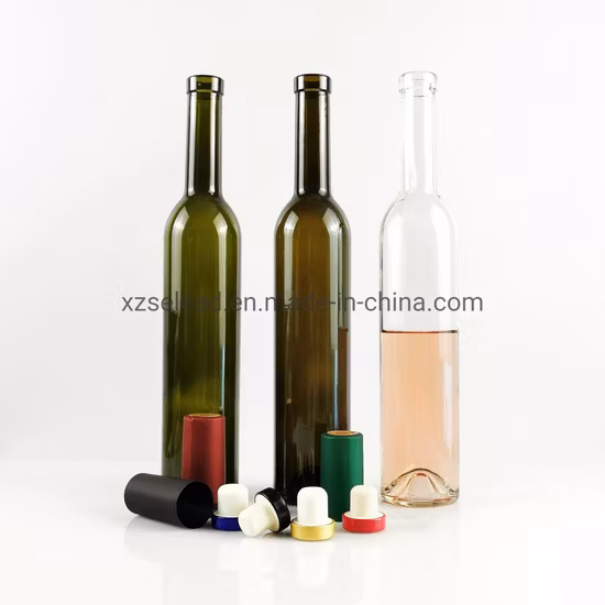 Vin de glace noir rouge vide en gros 500 ml 1000 ml bouteille de vin 750 ml avec du liège