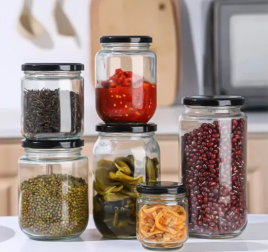 Bouteille de stockage de nourriture en verre de 192 ml pour bouteille d'emballage de confiture de miel avec couvercle à vis en métal