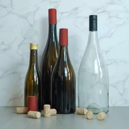 Bouteille de vin rouge en gros de 750 ml Bouteilles de vin de champagne de luxe vides vert foncé de Bourgogne