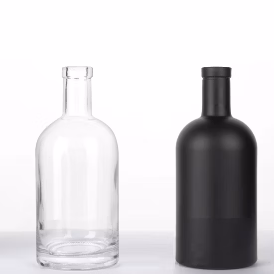 700 ml 750 ml 1000 ml clair noir nordique rond vide rhum whisky esprit Gin Vodka verre bouteille d'alcool avec bouchon en liège