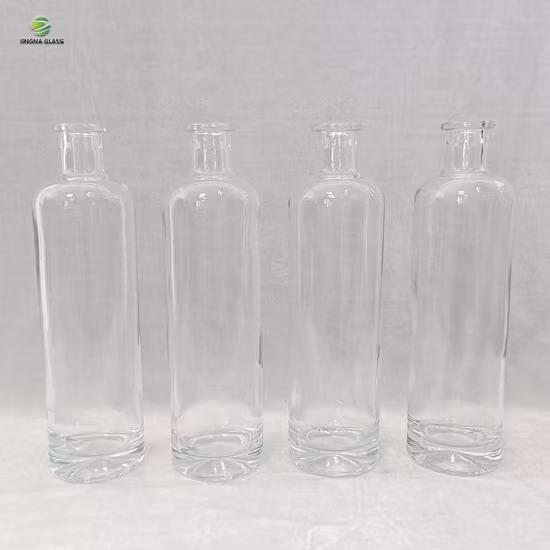 Haute Qualité Super Flint Ronde Vide 750 ml Vodka Whisky Gin Brandy Tequila Rhum Bouteilles En Verre Bouteille De Liqueur En Verre